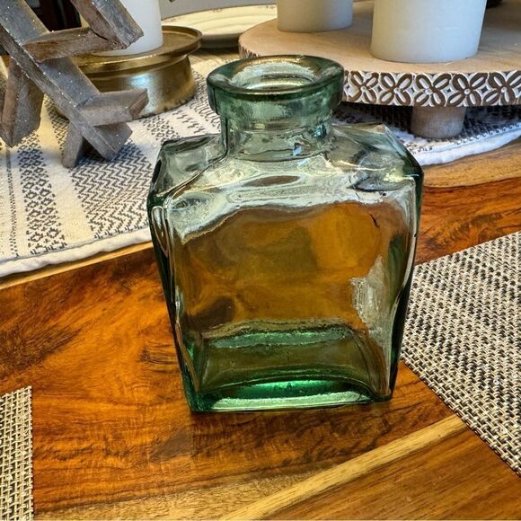 Clear Glass Container Green Glass Bottle for Vintage Home Rustic Home Decor - Picture 4 of 5